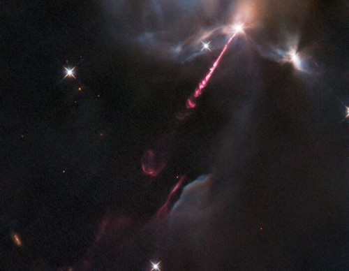 Hubble Space Telescope's Photo of a Jet of Gas From a Young Star Revealed by ESA