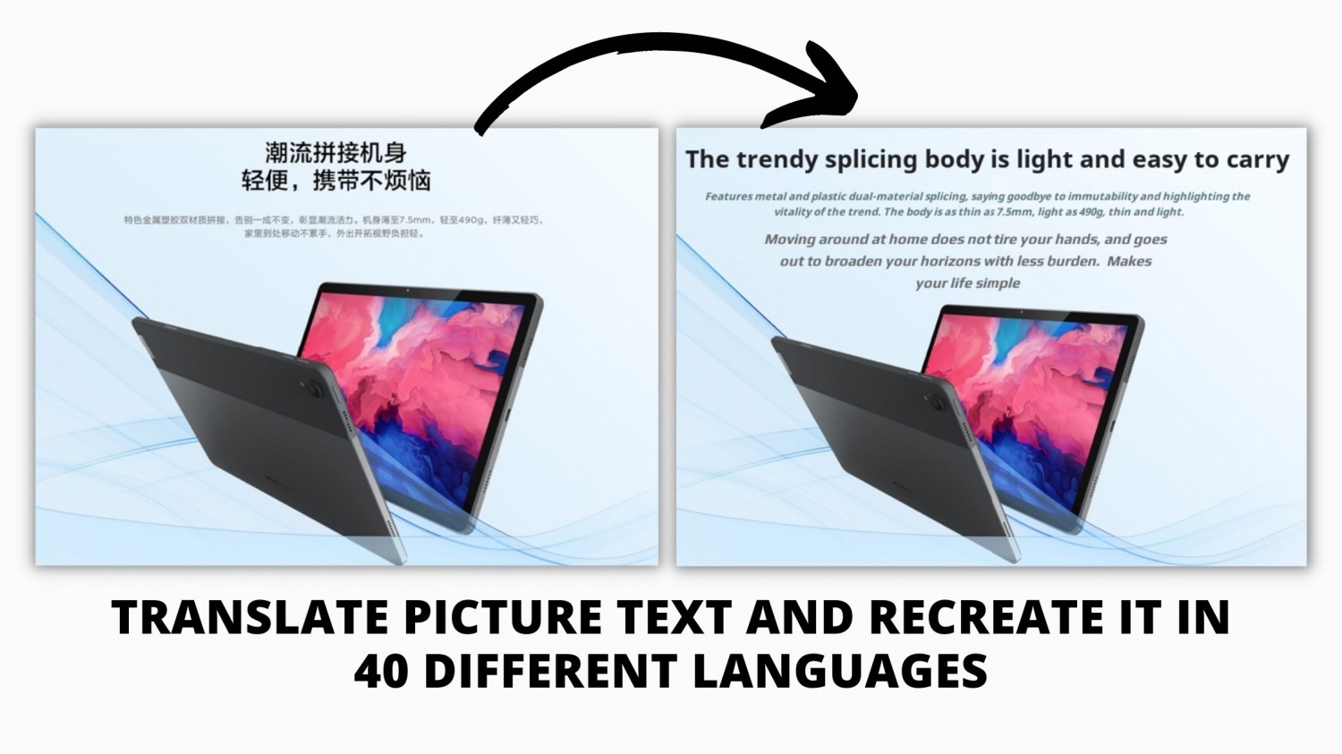 Translate Picture Text and Recreate it in 40 Different Languages