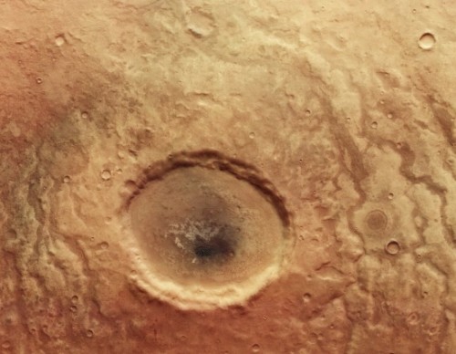 ESA's Mars Express Snaps Photo of a Martian Crater That Looks Like an Eyeball