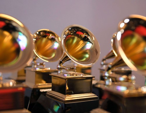 Grammy trophies for the 64th Annual Grammy Awards