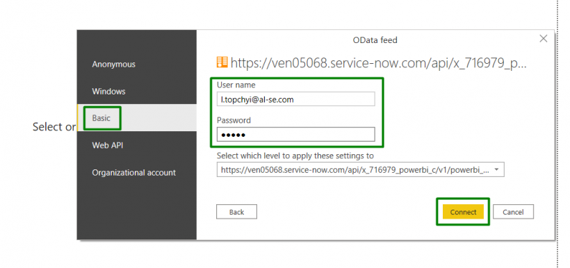 Power BI Connector for ServiceNow