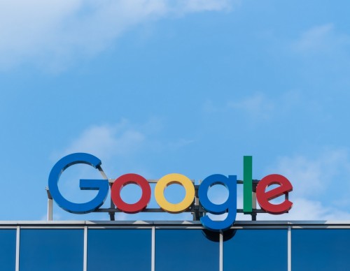 Google logo in company building