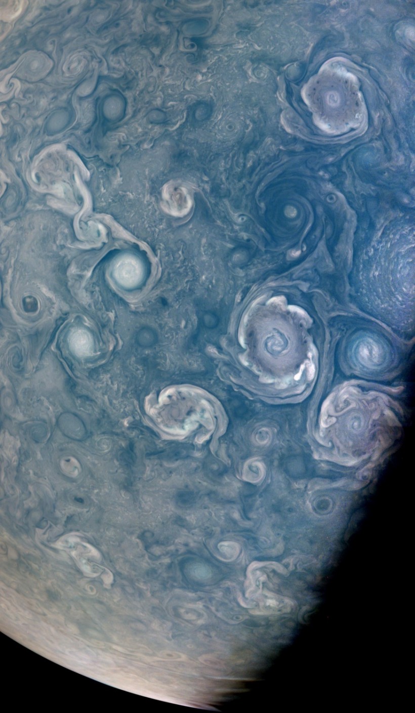Jupiter north pole vertices NASA