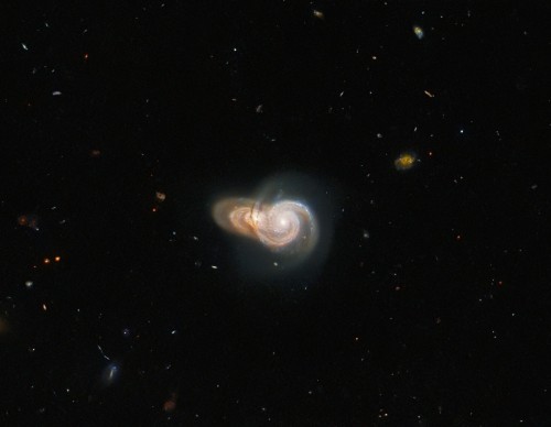 Hubble Space Telescope Snaps a Photo of Two Overlapping Galaxies a Billion Light-Years Away