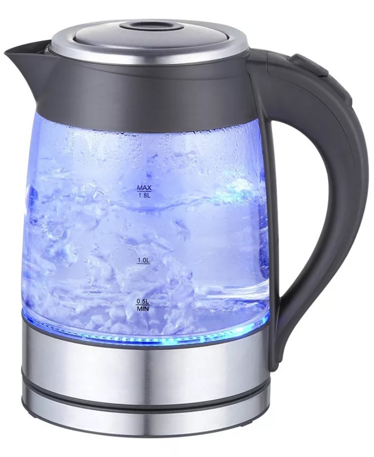 Macy's Black Friday Deals 2022 - MegaChef 1.8 Lt. Glass Body and Stainless Steel Electric Tea Kettle