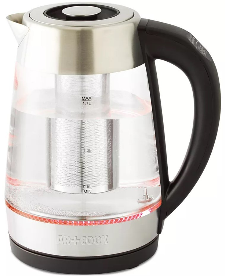 Macy's Black Friday Deals 2022 - Art & Cook 1.7L Glass Electric Tea Kettle with Infuser
