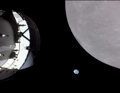 Orion earth Moon selfie