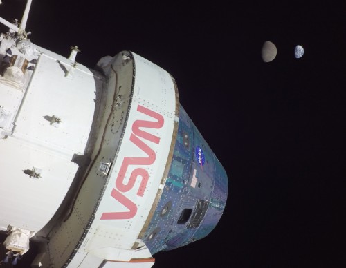 NASA Shares Photo of the Earth and Moon Captured by Orion Spacecraft