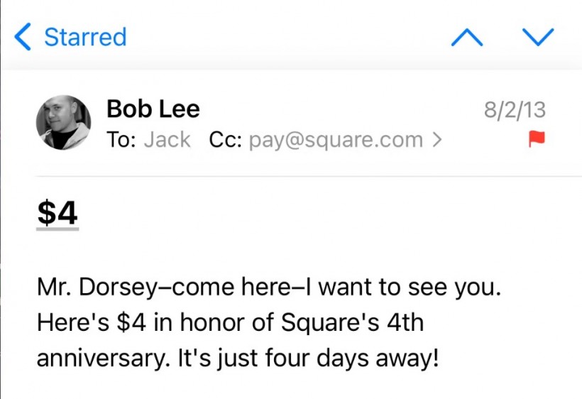 Screenshot of Bob Lee's Message to Jack Dorsey