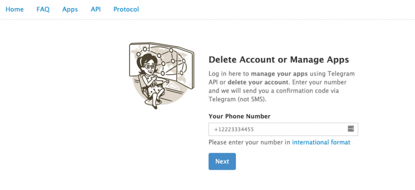 Delete Account or Manage Apps