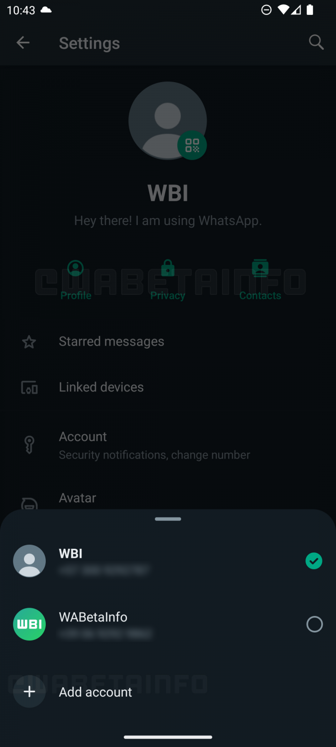 WhatsApp multi-account functionality
