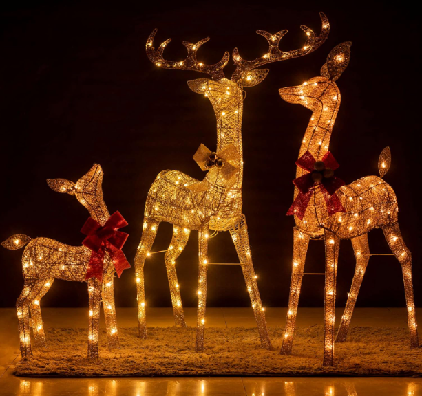 Reindeer Figures with LED Lights