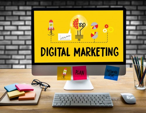Digital marketing, Computer, Desk