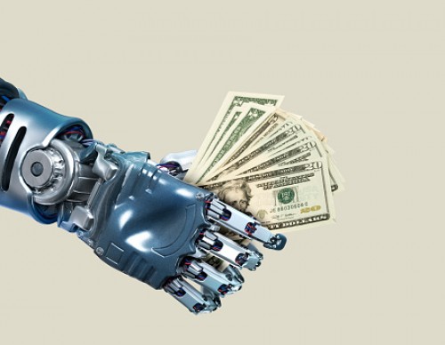 Robot Handing Money