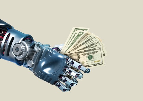 Robot Handing Money