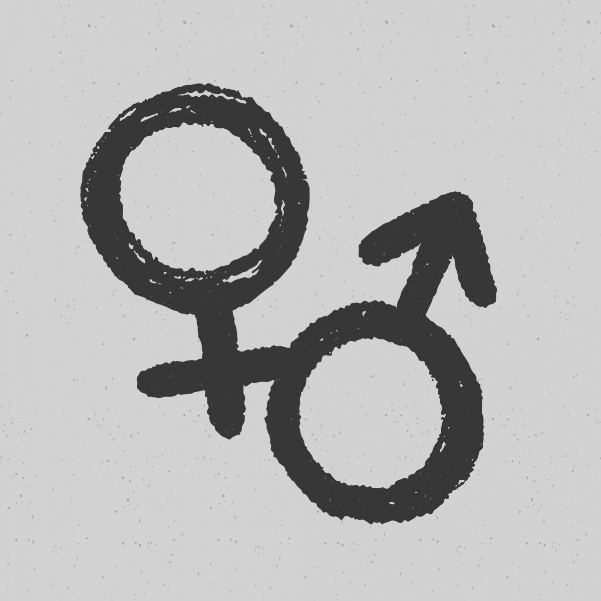 Hand drawn male female symbols