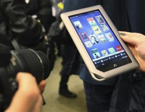 The Nook Tablet is seen during a demonstration at the Union Square Barnes & Noble in New York, November 7, 2011.