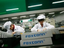 Workers at a Foxconn factory