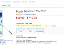 AT&T Samsung Galaxy Note 2 on Amazon