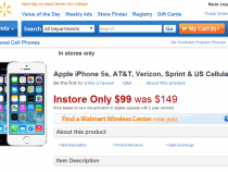 iPhone 5S discounted at Walmart