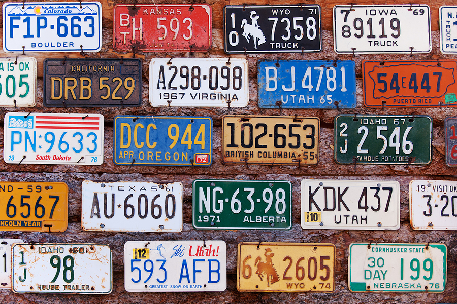 old American license plates