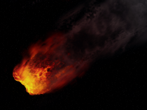 Asteroid hurdling through space