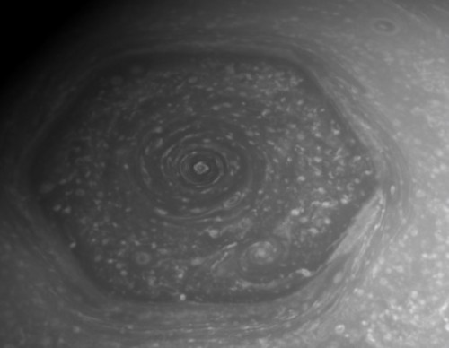 Saturn's Hexagon-shaped feature