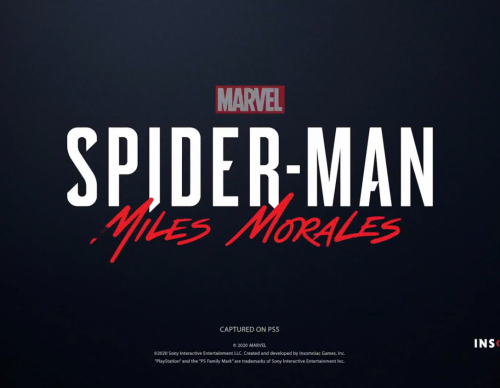Spider-Man: Miles Morales title card from the announcement trailer