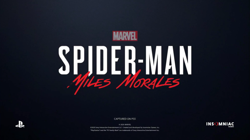 Spider-Man: Miles Morales title card from the announcement trailer