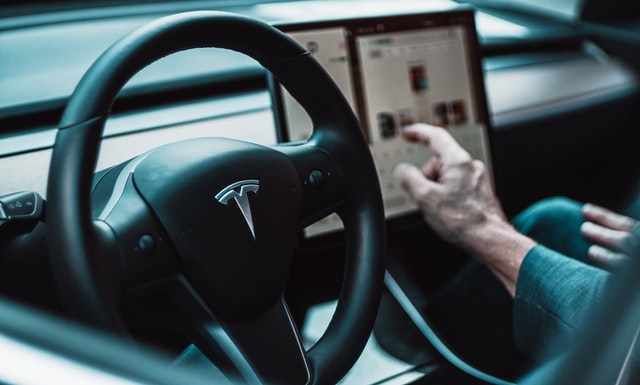 Inside a Tesla car