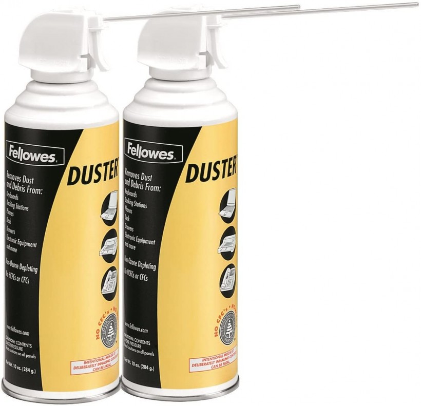 Fellowes Compressed Air Duster Cleaning Spray, 152A, 10oz, 2-Pack