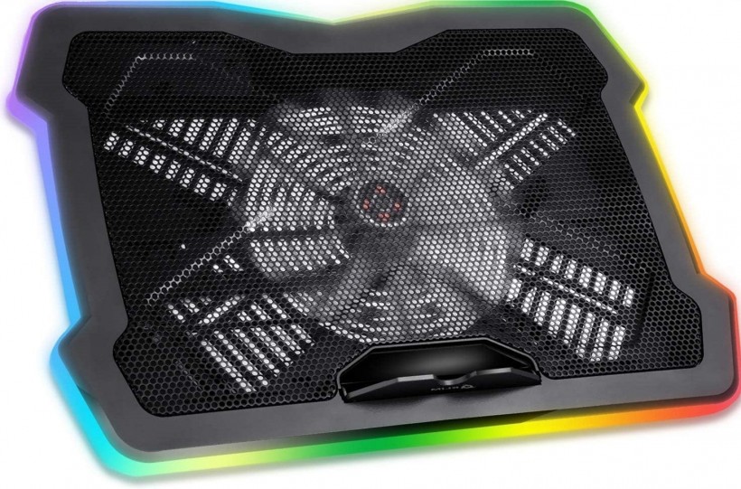 KLIM Ultimate + RGB Laptop Cooling Pad with LED Rim + Gaming Laptop Cooler + USB Powered Fan + Very Stable and Silent Laptop Stand + Compatible up to 17