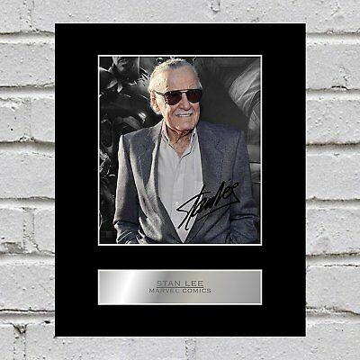 Stan Lee Signed Mounted Photo Display Marvel Comics #01 Autographed Gift Picture Print
