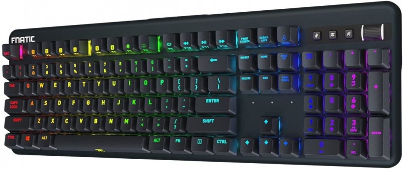 Fnatic Streak - LED Backlit Full RGB Mechanical Gaming Keyboard - Cherry MX Blue Switches - Ergonomic Wrist Rest - Premium Pro Esports Gaming Design
