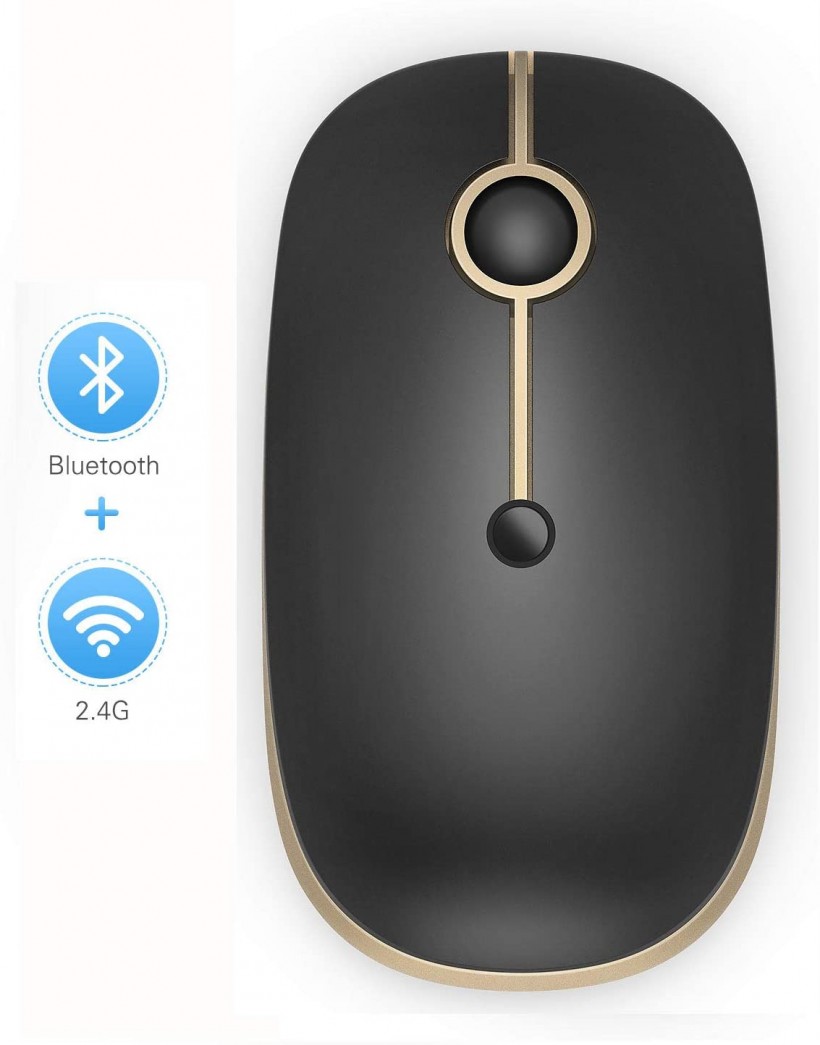 Bluetooth Mouse, Jelly Comb MS003 Slim Dual Mode(Bluetooth 4.0 + USB) 2.4GHz Wireless Bluetooth Mouse for Laptop, iPad, MacBook, PC- For Windows 8.0/ MacOS 10.10/ iPad OS 13/ Android 4.3 or Above