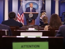 President Trump Speaks From The James S. Brady Briefing Room At The White House