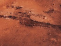 Mars' aerial view of its surface