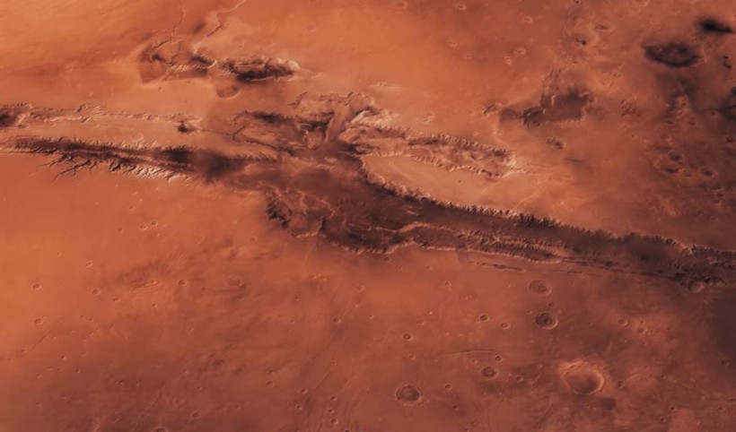 Mars' aerial view of its surface