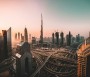 Sunrise shot of Downtown Dubai and Burj Khalifa